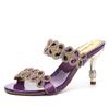 Fashion Sandals Women's Rhinestone Slippers Wedding Banquet New Medium Heel Crystal Diamond Sexy Sandals High Heels