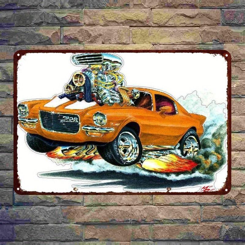 Vintage Metal Tin Sign Garage Decor Wall Art Poster
