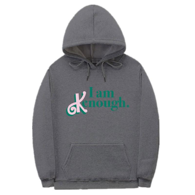 Barbie Movie Inspired I Am Kenough Printed Hoodie Men Loose Fit Casual Sport Sweatshirt Fall