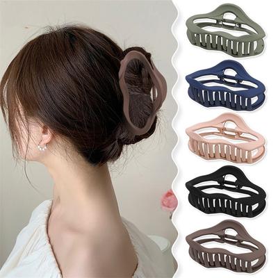 Solid Color Geometric Hair Claw High Ponytail Clip Headwear Women's Fashion Barrettes Hair Accessories Headwear
