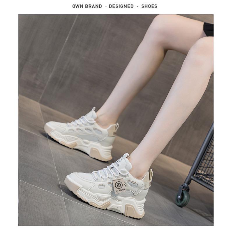 Women's Shoes Daddy Shoes, Mid-top Hundred Comfortable Muffin, Thick Bottom Within The High Casual Shoes