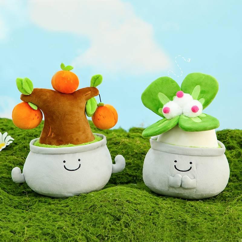 Office Cute Cartoon Green Plant Potted Plush Doll Car Meaning Holiday Gift Doll