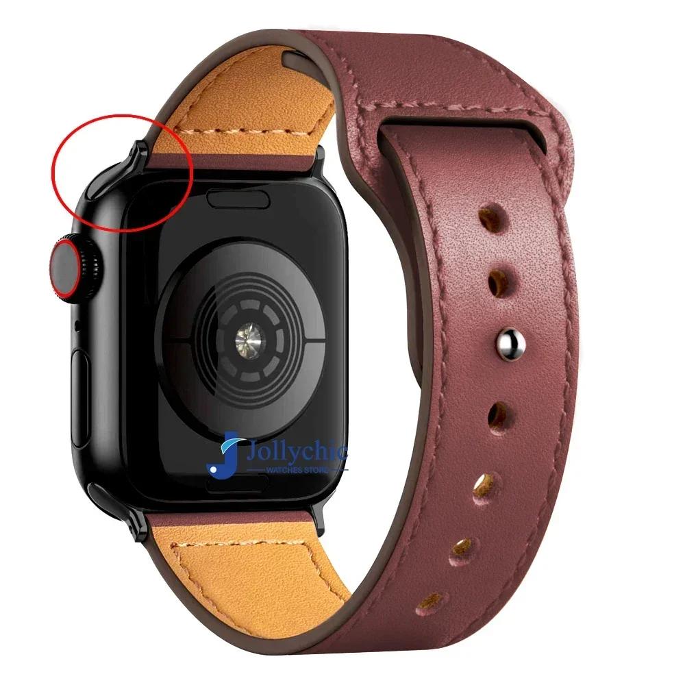 Watchband Leather Strap for Apple Watch Band 44mm 45mm 41mm 40mm 42mm 38mm 49mm 45 Mm Correa Bracelet IWatch Series 8 Ultra 3 6 SE 7 Strap