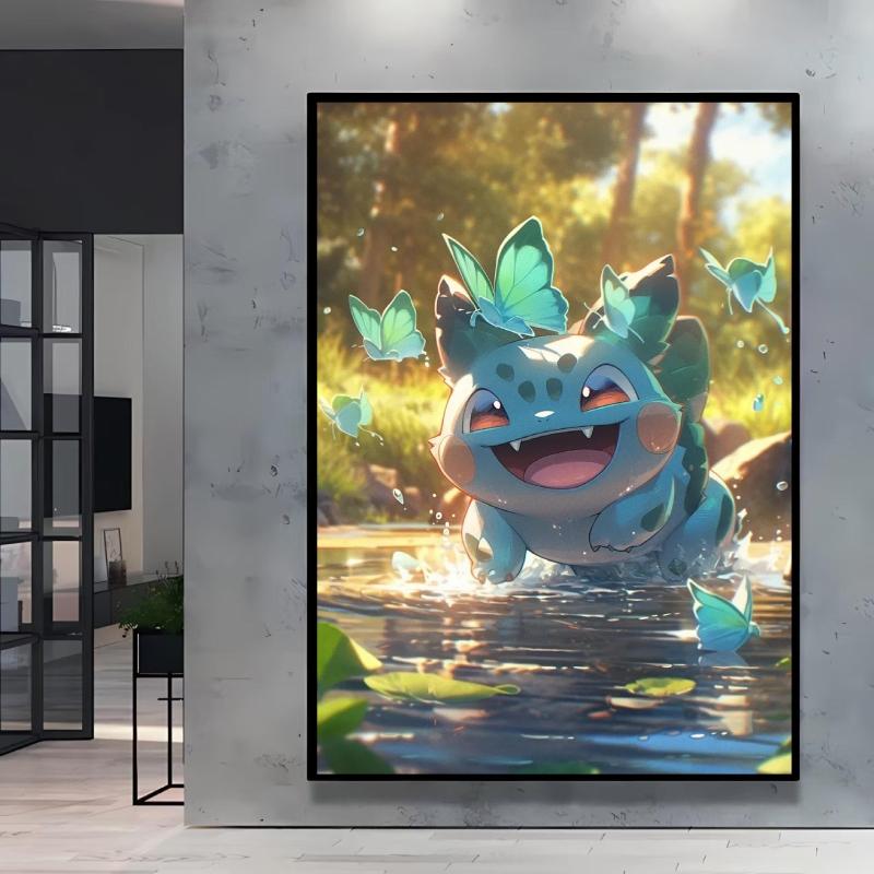 Adorable Pikachu Themed Home Wall Painting Printed on High Quality Canvas It's An Ideal Choice for Collection and Decoration