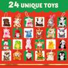 JOYFY  Christmas Advent Calendar 24 Days Countdown Advent Calendar with 24 Stuffed Animals for Xmas Gift Classroom Prizes