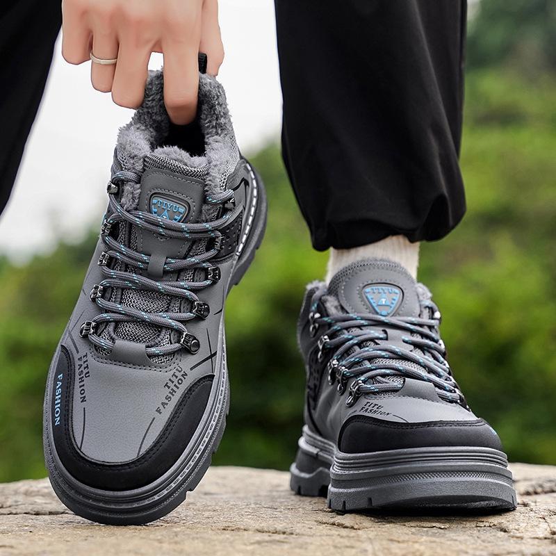 Fleece thickened cold-proof and warm large cotton shoes outdoor tourism mountaineering leisure tide shoes skateboard shoes