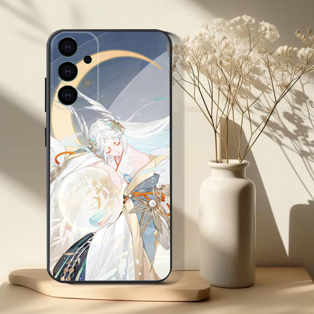 Spiel Onmyoji Handyhülle Für Samsung S 25,24,23,22,30,21,10,9,Ultra,Plus,Lite,FE,4,5 G Weiche Schwarze Hülle