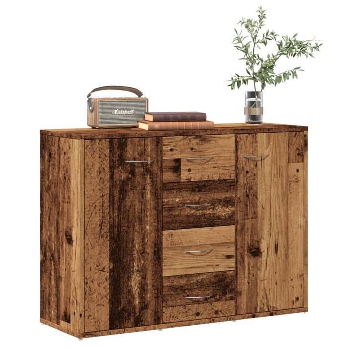 VidaXL Buffet vieux bois 88x30x64 cm bois d'ingénierie, meuble de rangement, meuble de rangement de cuisine, meuble de 855892