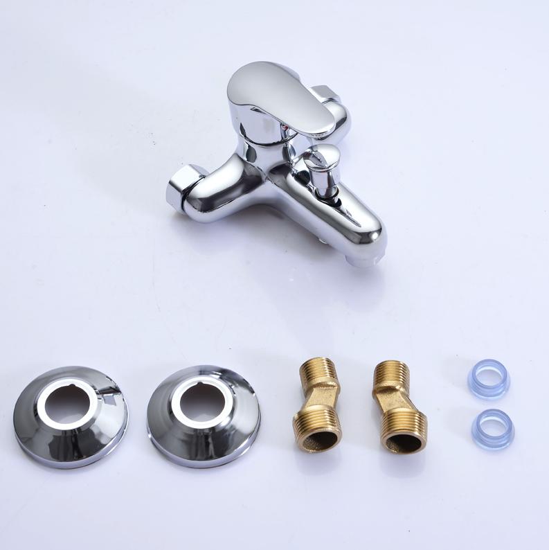 Modern Design Zinc Alloy Polished Bath Mixer Tap Lift Diverter Valve Brass Cartridge Shower Tub Combo Dual Handle Wall Apartment