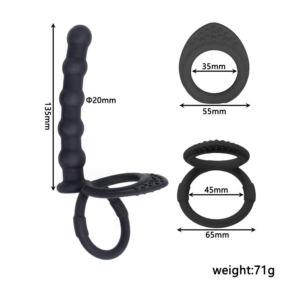 Silicone Anal Plug with Dual Rings & Prostate Massager for Prolonged Pleasure
