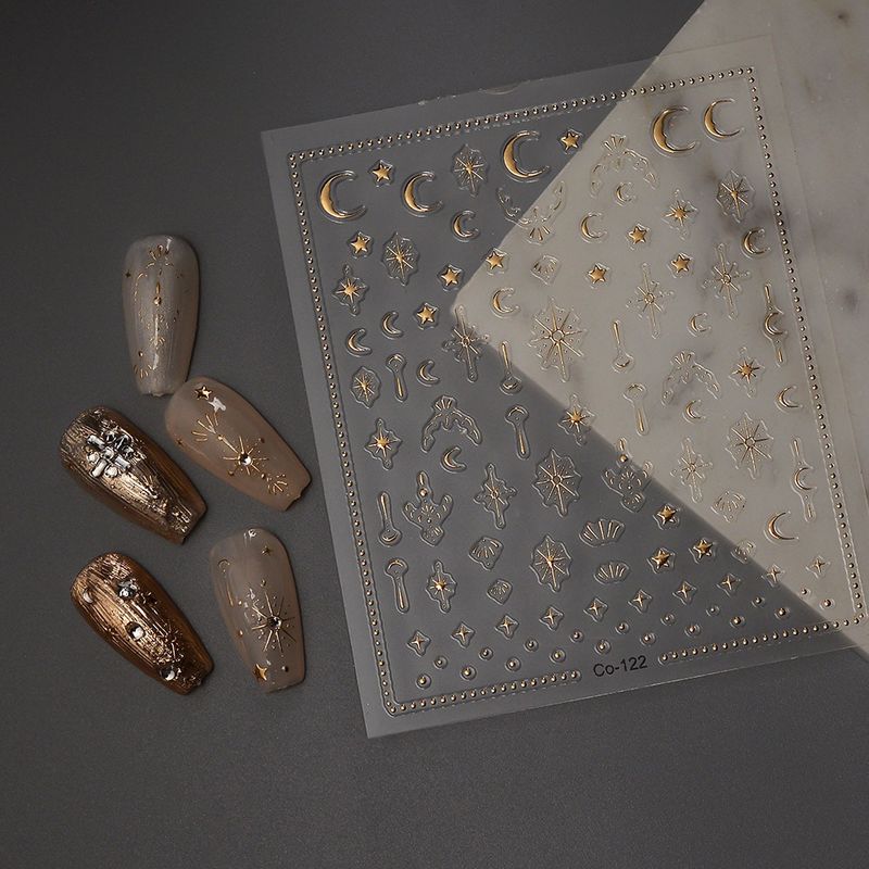 

Xingyue Bronzing Nail Stickers Summer Ornament Accessories Four Awn DIY Nail Sticker Generation Stick Mark Charge 122 Default