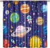 Solar System Window Curtains, Outer Space Space Astronaut Galaxy Window Treatments for Kids Boys Girls Bedroom Living Room