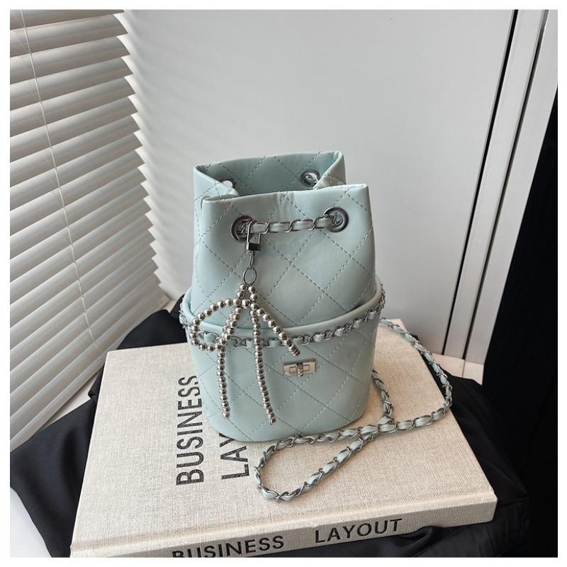 Bucket Bag Premium Messenger Bag New Woven Chain Bag Women's Niche Diamond Shoulder Bag