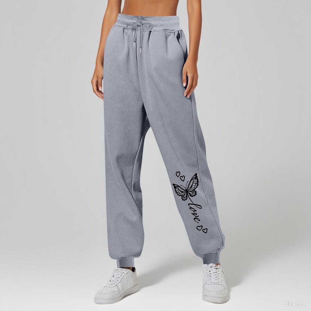 Ladies' Printed Unisex Casual Pocket Drawstring  Pants