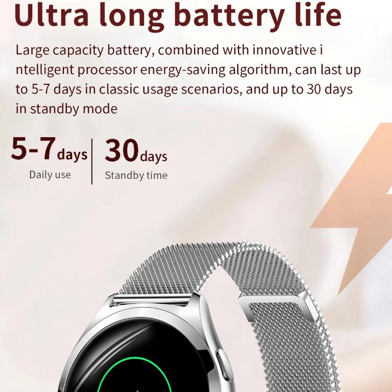 Luxury Smart Watch for Woman Health Monitoring 1.27" Bluetooth Call Custom Dial Women's Bracelet Sports Health Monitor Smartwatch Ladies Gift