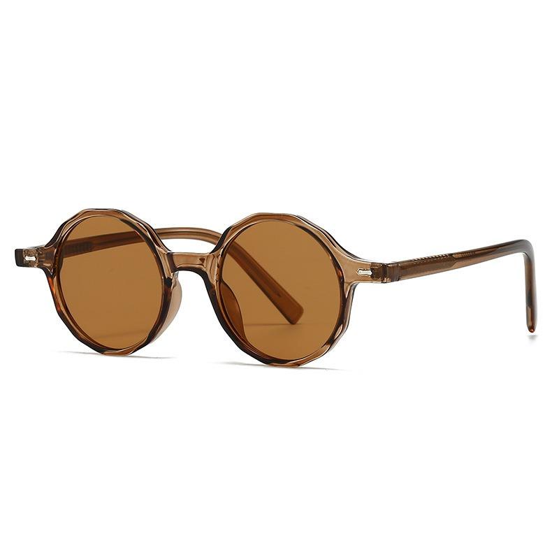 New Classic Round Frame Rice Nail Men's and Women's Fashion Sunglasses Plug in Legs Versatile Personalized Sunglasses