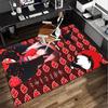 Anime Red Clouds On Black Background Office Rug Chair Mat, Game Carpet, Suitable for Front Door, Bedroom, Living Room, Desk, Holiday Gift