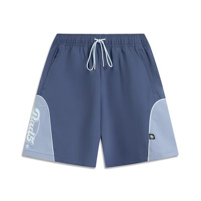 Série de Basquete Li Ning Bad Five Bloco de Cores Letra Cintura Média Cordão Secagem Rápida Versátil Shorts Esportivos Shorts Masculinos AKSV199-3