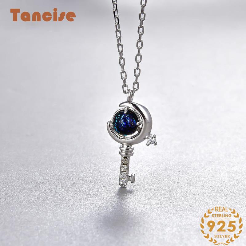 

Танцизное женское ожерелье из стерлингового серебра 925 пробы с цирконом в подарок чёрный