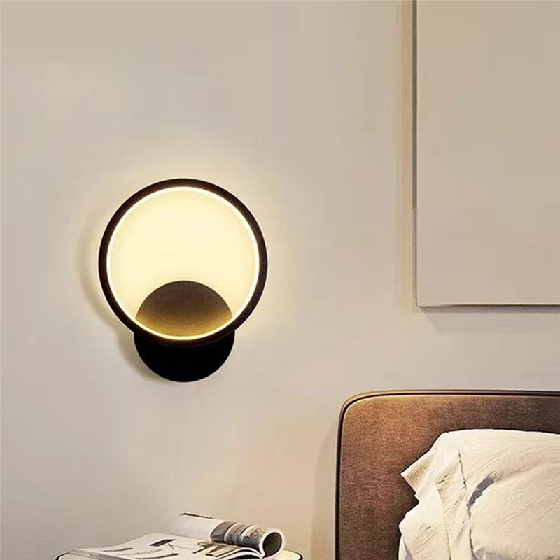 A84E-Wall Light Modern LED Wall Lamp Nordic Home Decor Wall Sconce Fixture Minimalist Illumination For Balcony Bedroom Black