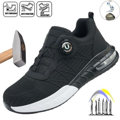 Air Cushion Safety Footwear Men Work Boots Lightweight Sneakers Puncture-Proof Work Shoes Indestructible Male Steel Toe Shoes