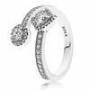 925 Sterling Silver Tiara Wishbone Ring Clear Sparkling Crown Solitaire Ring For Women Fashion Jewelry