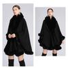 Cape en Fourrure Femme Vêtements d'Hiver Ponchos Épais et Chauds Châle Shawl Manteau Cardigan Longs Amples Manteaux