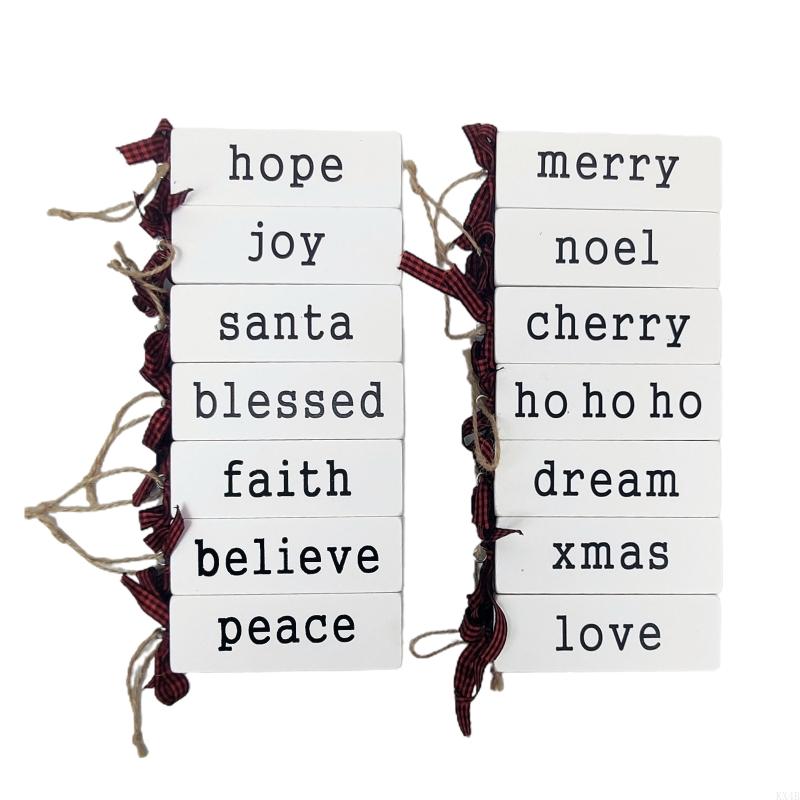 KX4B 14PCS Christmas Stockings Hanging Tags Holiday Decoration Rustic Wishes Pendant China Mainland