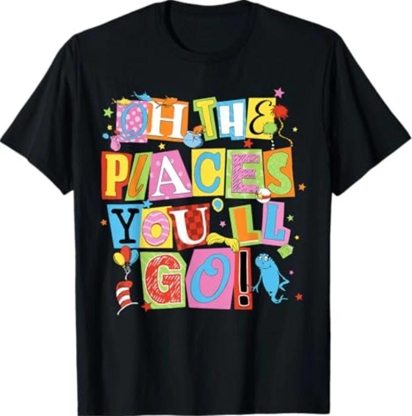 Reading Day Oh Places You Go Doctor Teacher Cat Hat Autism T-Shirt 3XL