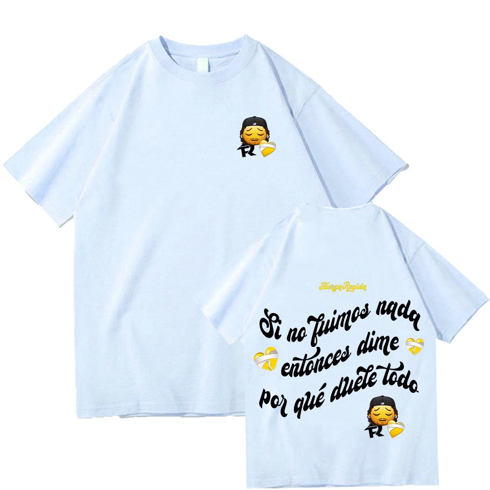 Jop Triston Tshirt Fuerza Regida T-shirt Grunge Hip Hop Unisex Streetwear 100%Cotton Casual Short Sleeve Tops Men Women Comfort Tees anime shirt y2k