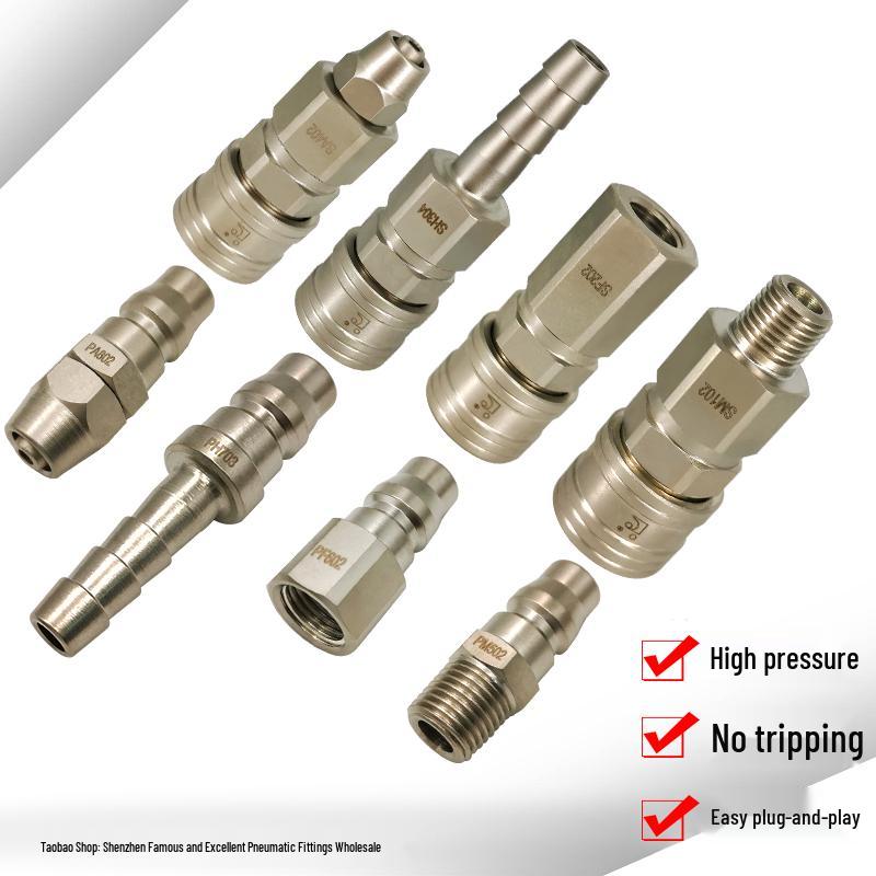 C-Type Pneumatic Quick Connector for Air Compressors and Oxygen Hoses