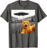 Funny Design Cat Selfie With An Alien UFO Theme Unisex T-Shirt