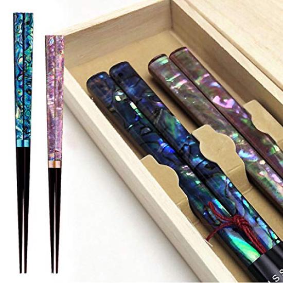 Yamaga Lacquerware Shop Gift Set of Chopsticks Made in Japan - (Pair) - Stylish, (Miyabi-gai)