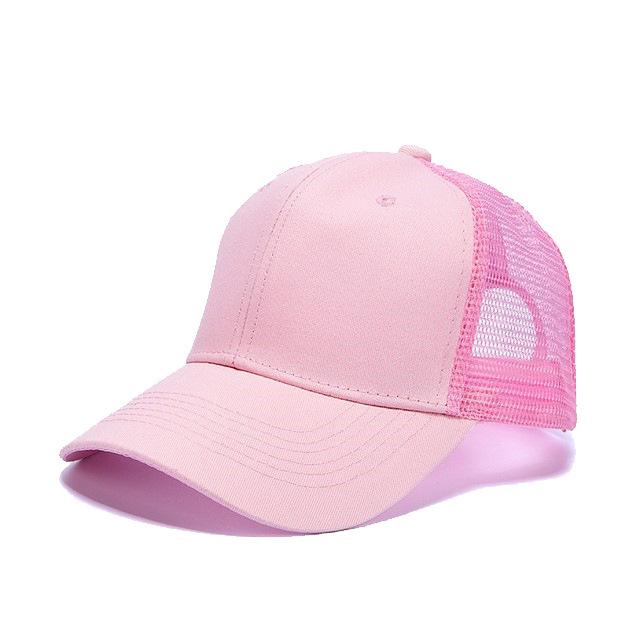 Custom Logo Two Tone Mesh Trucker Cap 5 Panel Adjustable Breathable Sun Protection Outdoor Sports Baseball Sun Hat