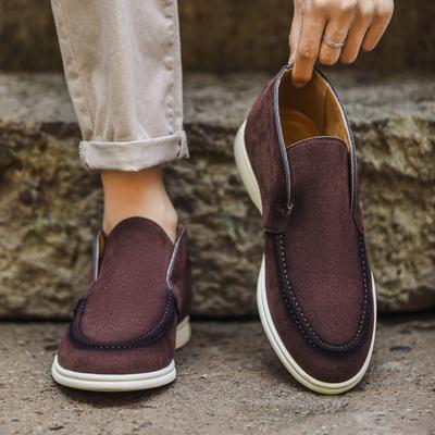 Men's Loafers Luxury Suede Leather Men Casual Shoes 2025 New Comfortable Driving Shoes Men Flat Sneakers Plus Size 39-48
