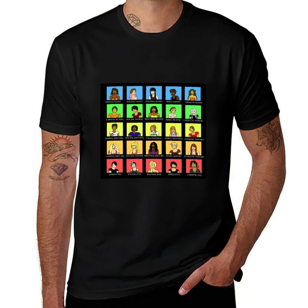 Lawful Good Chaotic Evil Original Character Template TShirt Dry Fit Running Short Sleeve Top