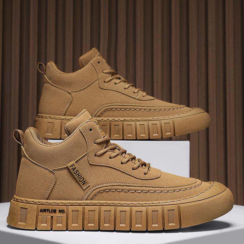 New Fashion Autumn And Winter Men's High Top Martin Boots Students Male Boys Trending Soft Sole Work Shoes Labor Protection Martin Sneakers