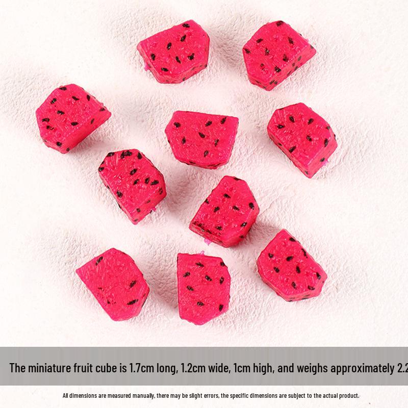 Miniature Fruit Cube Toys: Pitaya, Mango, Kiwi - Fruit Salad Platter Accessories