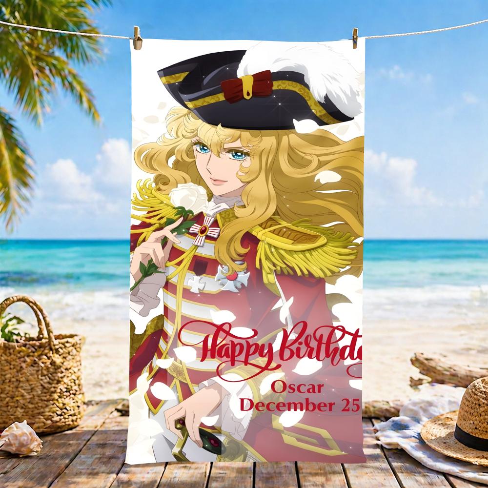 T-La Rose de Versailles-S Serviette Microfibre Serviette de Plage, Séchage Rapide, Sans Sable, Fibre Ultra-Fine, Super Douce. 150X75CM
