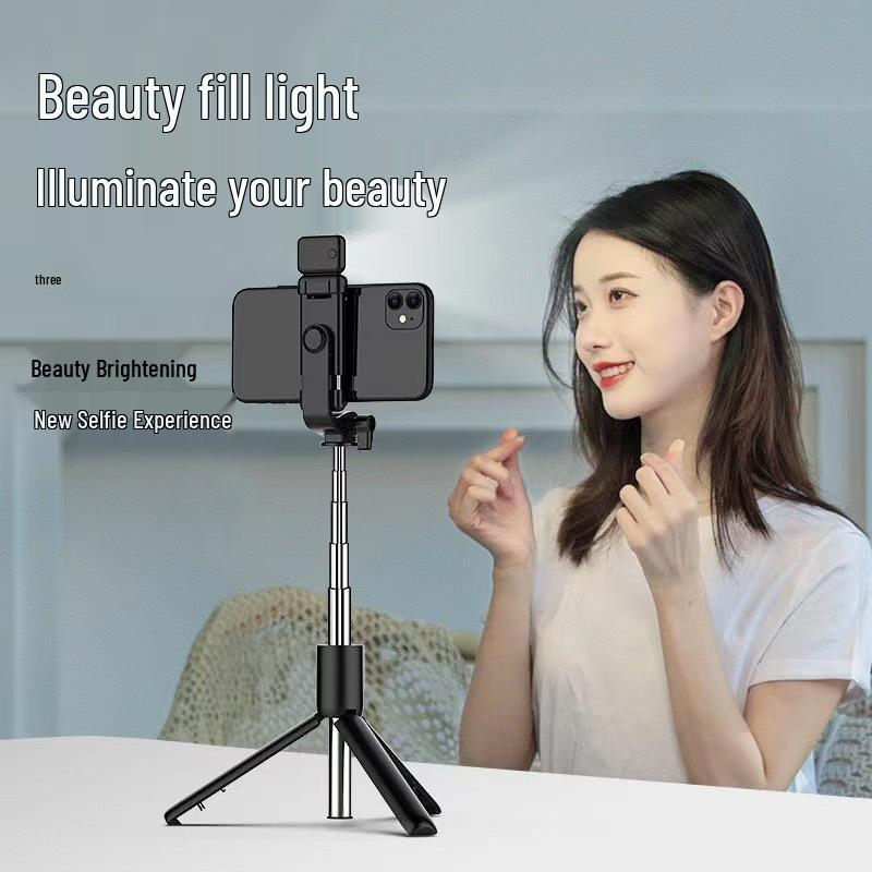 R1 Bluetooth Selfie Stick with Mini Tripod & Fill Light for Phone