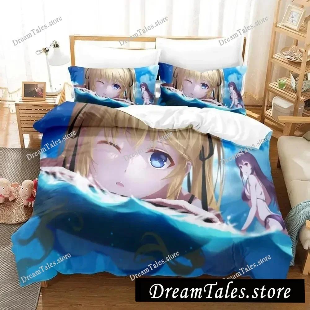 Bikini Saekano How To Raise A Boring Girlfriend Bedding Set Cartoon Anime Three-piece Set Adult Kid Bedroom Duvet Cover Sets741