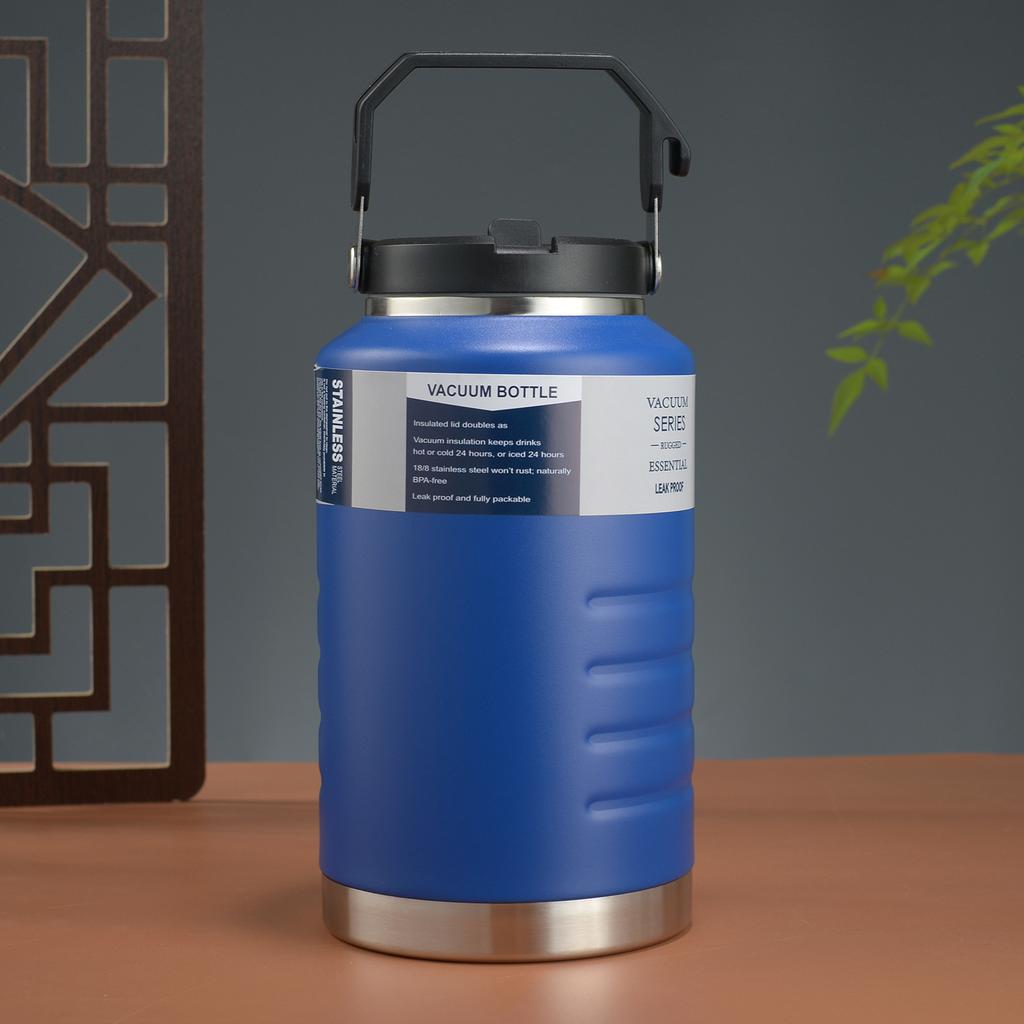 American Style Stainless Steel Vacuum Bottle, Large Capacity Insulation Bucket, 304 Inner Liner Vacuum Flask, 1500/2000ml