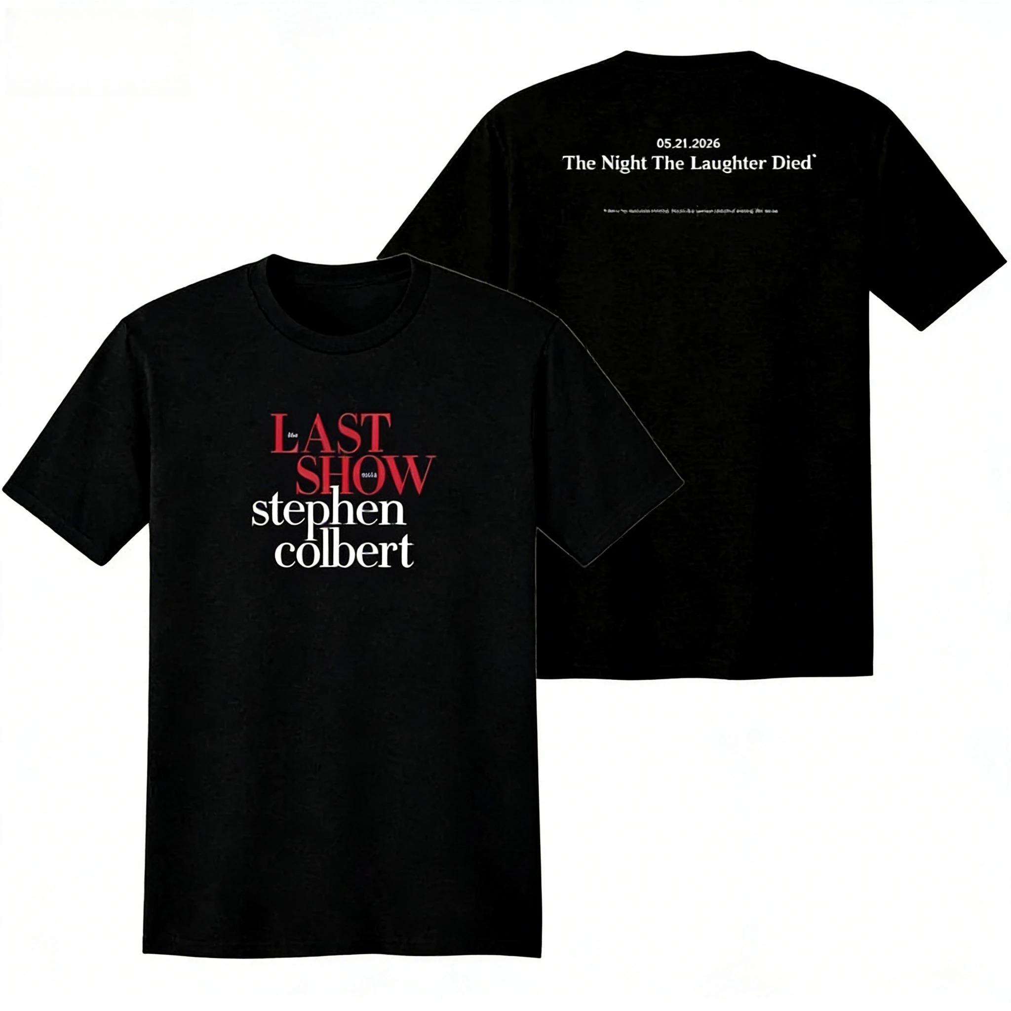 

2026 Short-sleeved T-shirt The Last Show Featuring Stephen Colbert with Vintage Concert Pattern Comfortable T-shirt XXXL