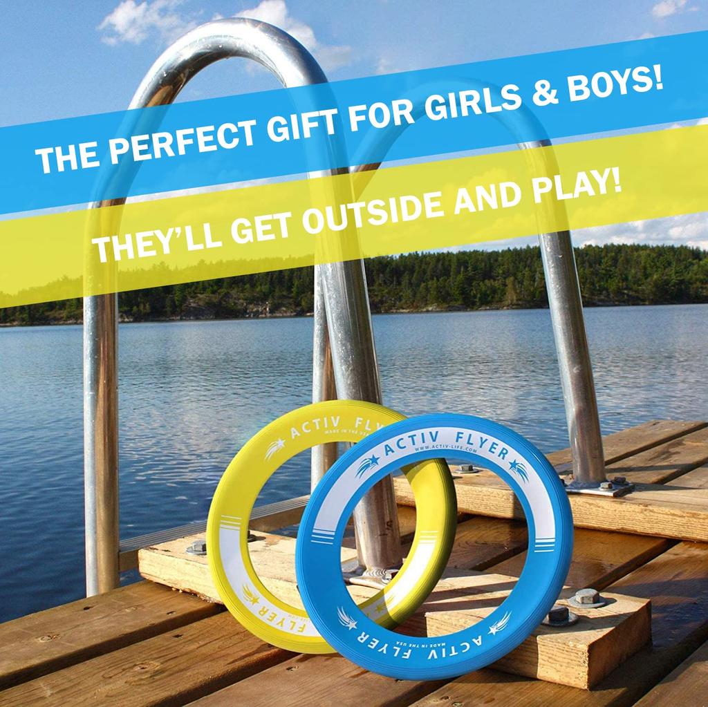ActivLife Bester Kinder Flugring Kreisel Strandspielzeug und Geburtstagsgeschenk und Geschenk für kleine Jungen und Mädchen ab 3 Jahren Ultimatives Outdoor Wurfspiel Schule und