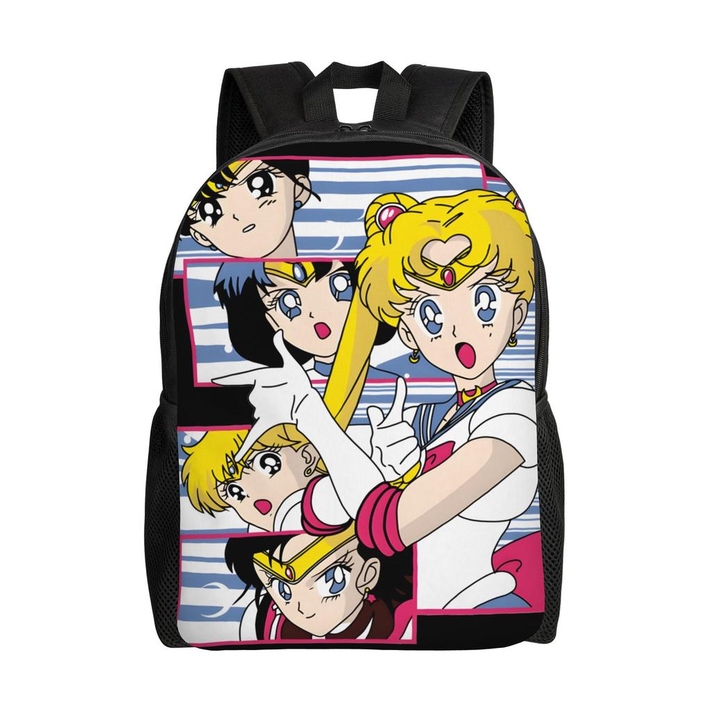 1Piece Sailor Moon College Bag 90s Anime Squad Backpack New Semester Begins