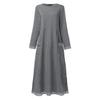 LYRIA New Autumn and Winter Loose Long Skirt Plus Velvet Sweatshirt Casual Dress Women Fashion Solid O Neck Long Sleeve Holiday Dress 5XL