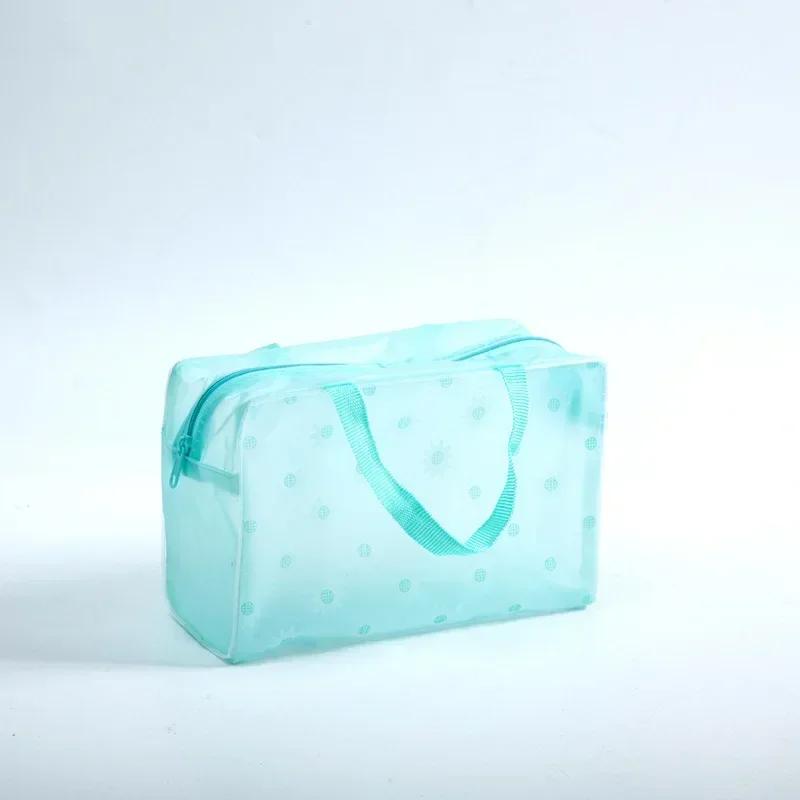 1 Pc PVC Transparent Cosmetic Bag Clear Makeup Bag for Women Girl Waterproof Zipper Beauty Case Travel Toiletry Bags Handbag
