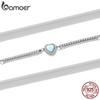 BAMOER Neue Ankunft Authentische 925 Sterling Silber Opal Herz-Förmigen Anhänger Armband Fit Frauen Sterling Silber Schmuck Geschenk