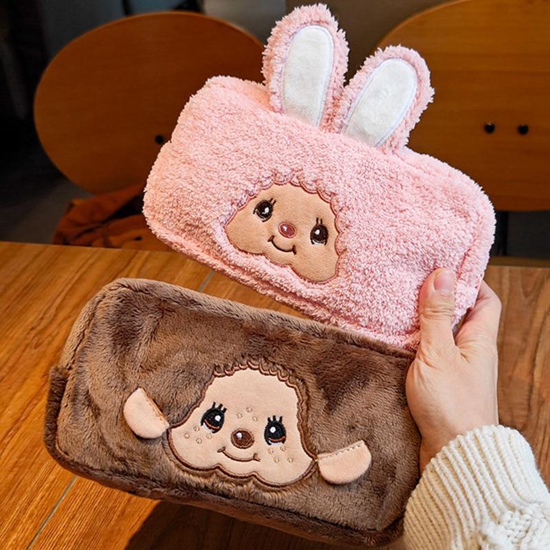 Monchhichi Round Small Hanging Bag With Zipper Cute Wallet Storage Mini Monchhichi Backpack Charm Cute Plush Monchichi Gifts