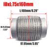 ID:65MM/75MM Auto Výfuková Trubka Teleskopická Flexibilní Spojka Ocelová Síťovina Vlnovec Nerezová Ocel Tlumič Potrubí Svařované Univerzální
